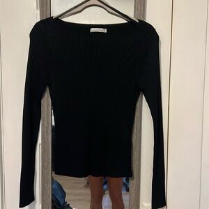 Black long sleeve ribbed sweater